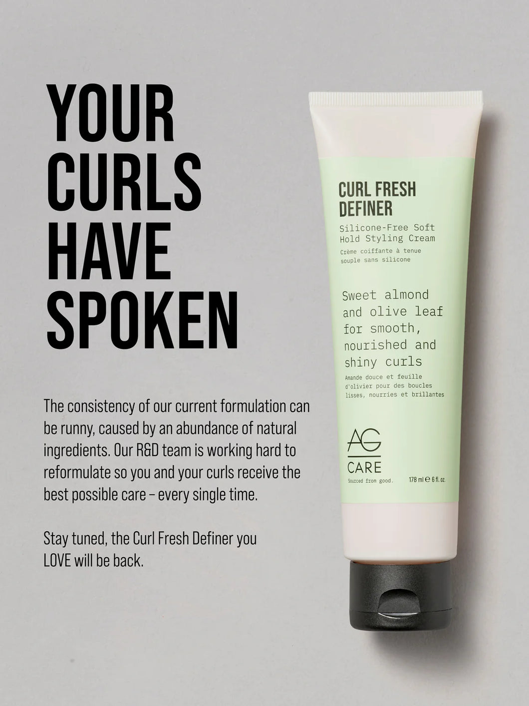 AG|hair- Curl Fresh Definer silicone-free soft-hold styling cream
